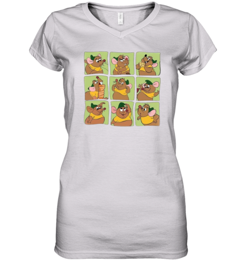 Disney Cinderella Gus Emotions Box Up Women039S V Neck T Shirt