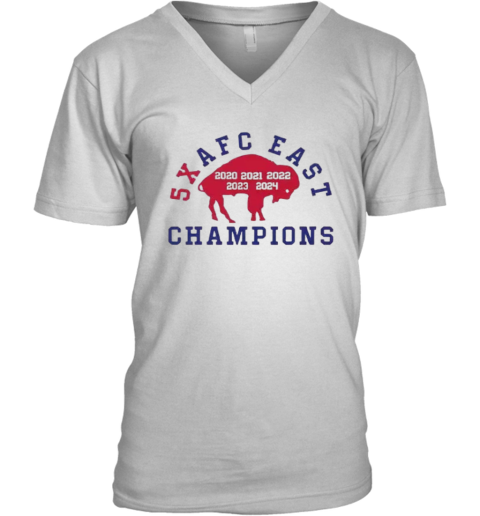 Buffalo Bills 5X Afc East Champions V Neck T Shirt
