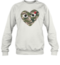 Cdg Play Camo Big Heart Sweatshirt