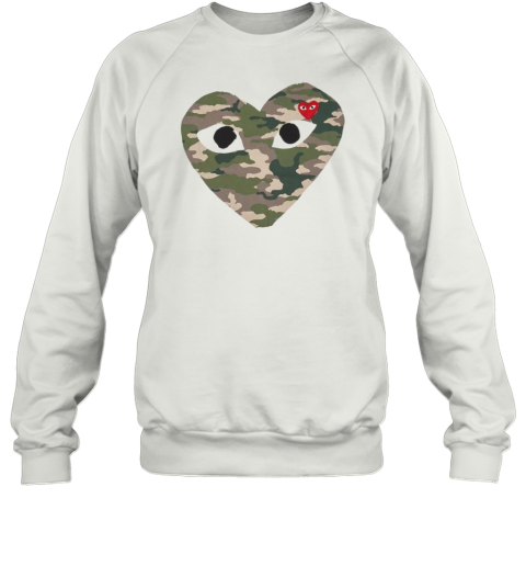 Cdg Play Camo Big Heart Sweatshirt