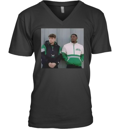 Cooper Dejean X Quinyon Mitchell Eagles Football V Neck T Shirt