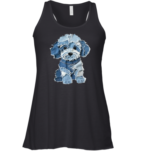 Denim Patch Animal Dog Racerback Tank