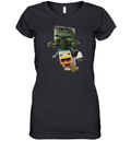 A Minecraft Movie Chicken Jockey Baby Zombie Attack Women039S V Neck T Shirt