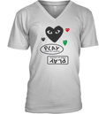 Cdg Play Logo With Black Heart V Neck T Shirt