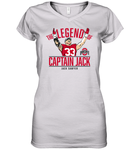 Captain Jack Sawyer The Legend Of Ohio State Women039S V Neck T Shirt