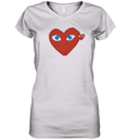 Cdg Play Red Heart Blue Eyed Women039S V Neck T Shirt