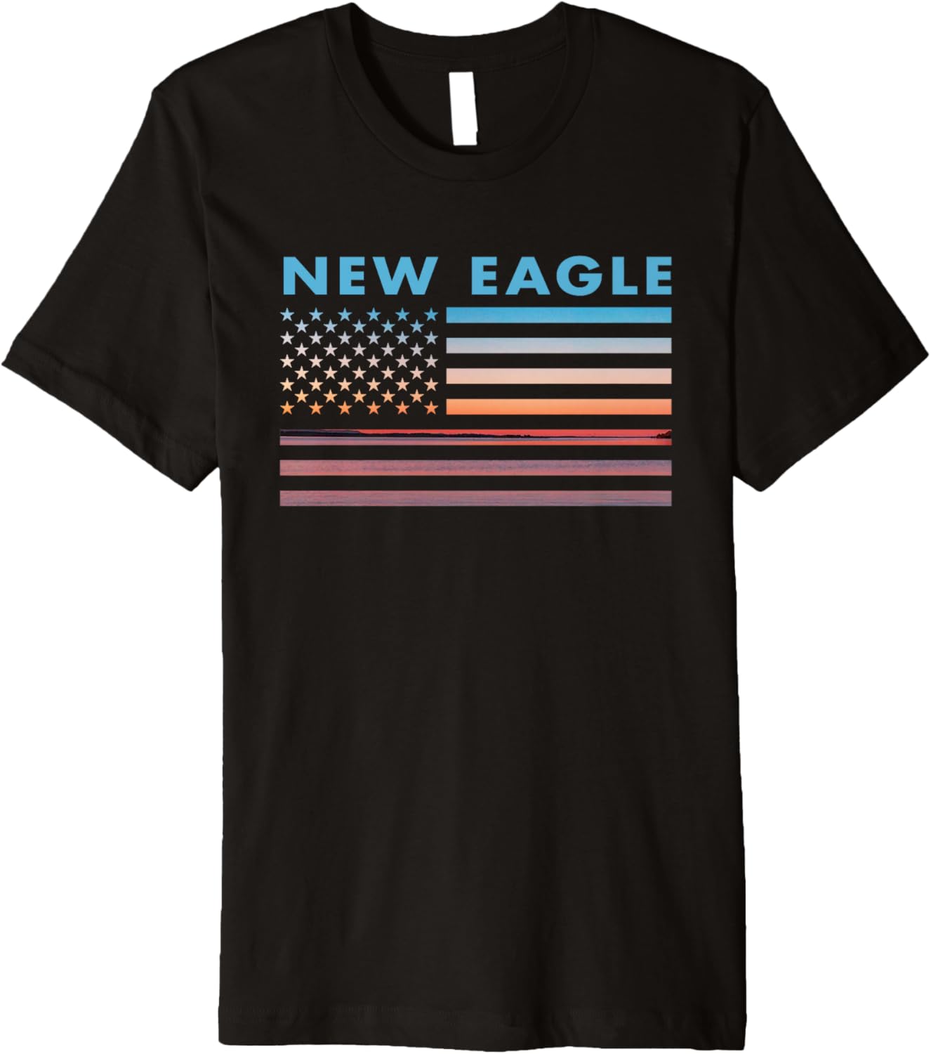 Vintage Sunset American Flag New Eagle, Pennsylvania Premium