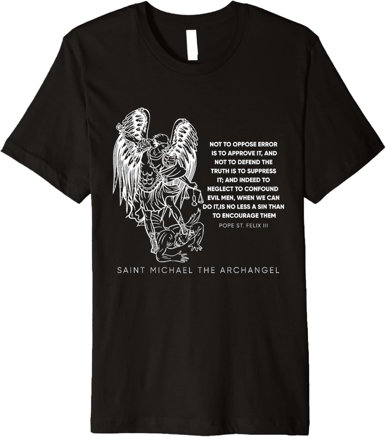 Religious Saint Michael Warrior Defender Illustration Premium