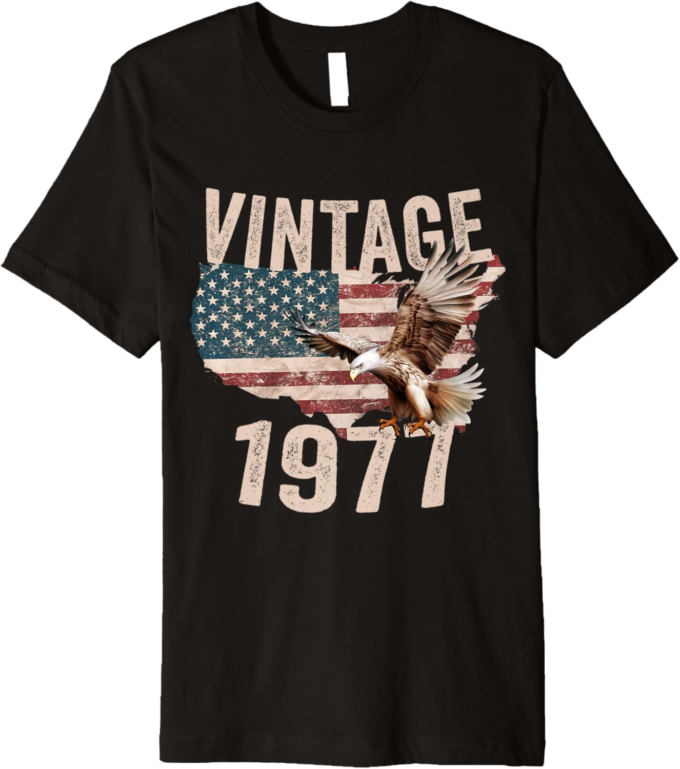 Vintage 1977 Bald Eagle American Flag Country Premium