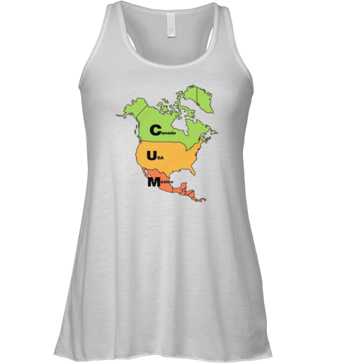 Cum Map Usa Mexico And Canada Racerback Tank