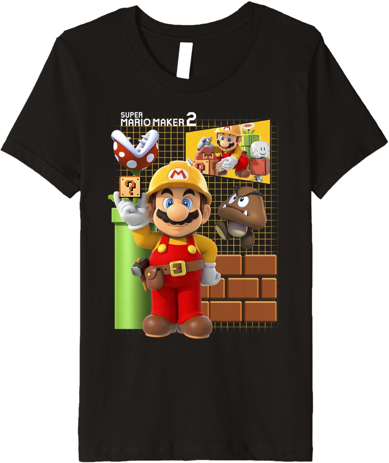 Super Mario Maker 2 Game Play Portrait Grid Background Premium