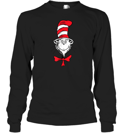 Dr Seuss The Cat In The Hat Face Long Sleeve T Shirt