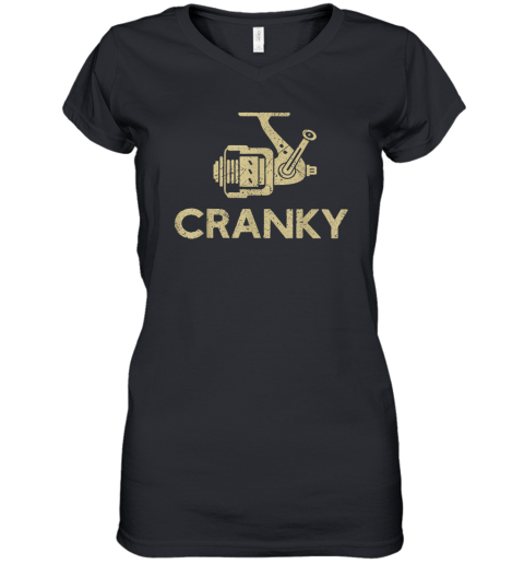 Crankbait Fishing Lure Cranky Funny Gift Ideas For Fishing Women039S V Neck T Shirt
