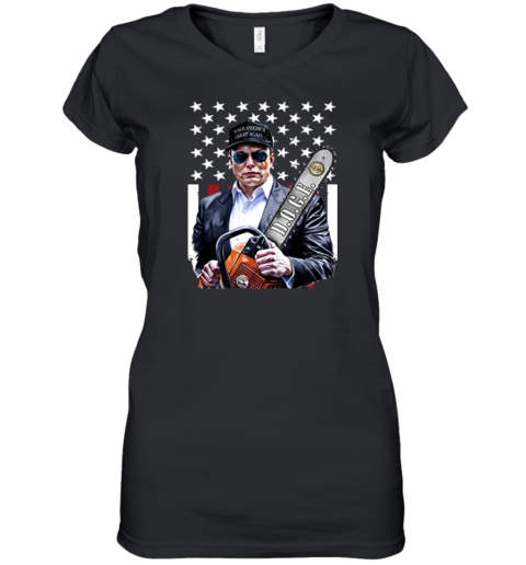 Elon Musk Chainsaw Women039S V Neck T Shirt