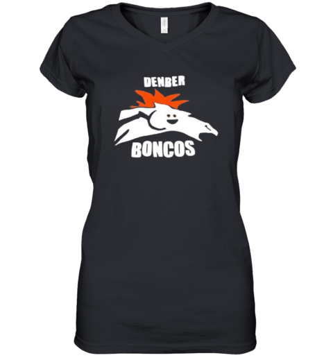 Denber Boncos Denver Broncos Parody Logo Women039S V Neck T Shirt
