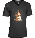 Brush Stroke Jesus He Is Risen V Neck T Shirt
