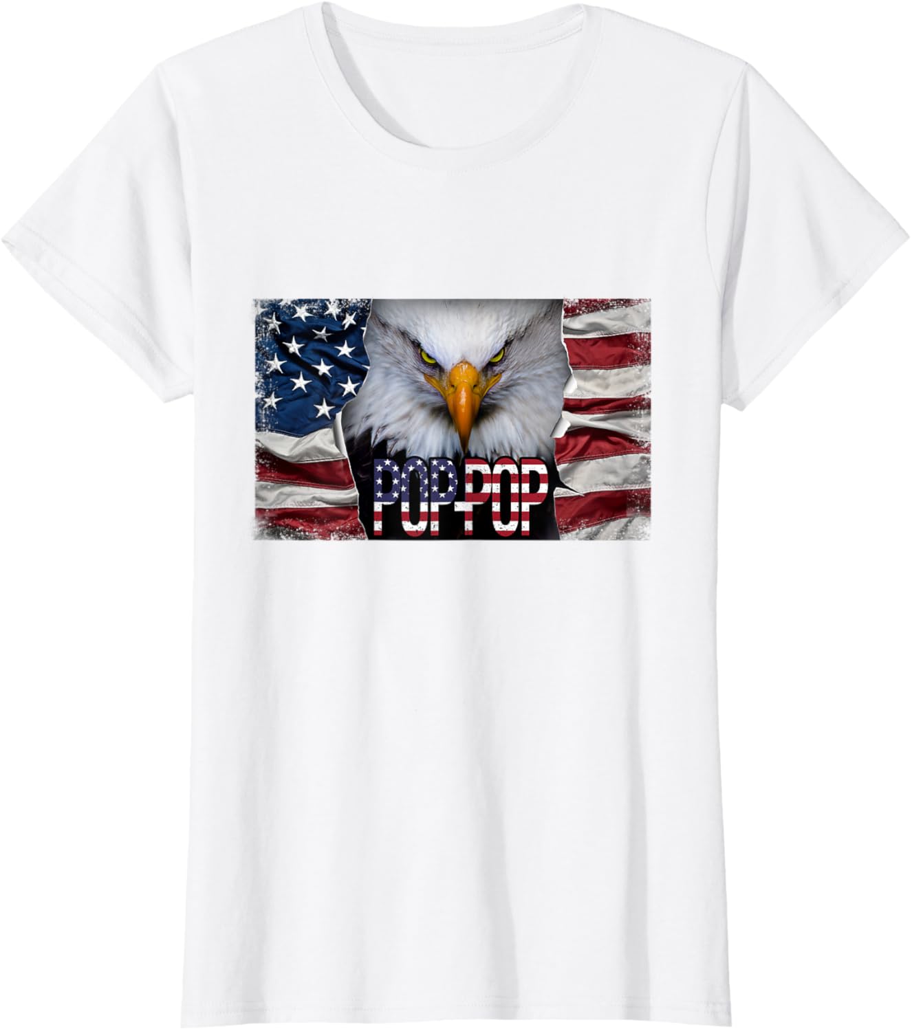 Womens Pop-Pop Eagle Shirt, American Bald Eagle Eyes