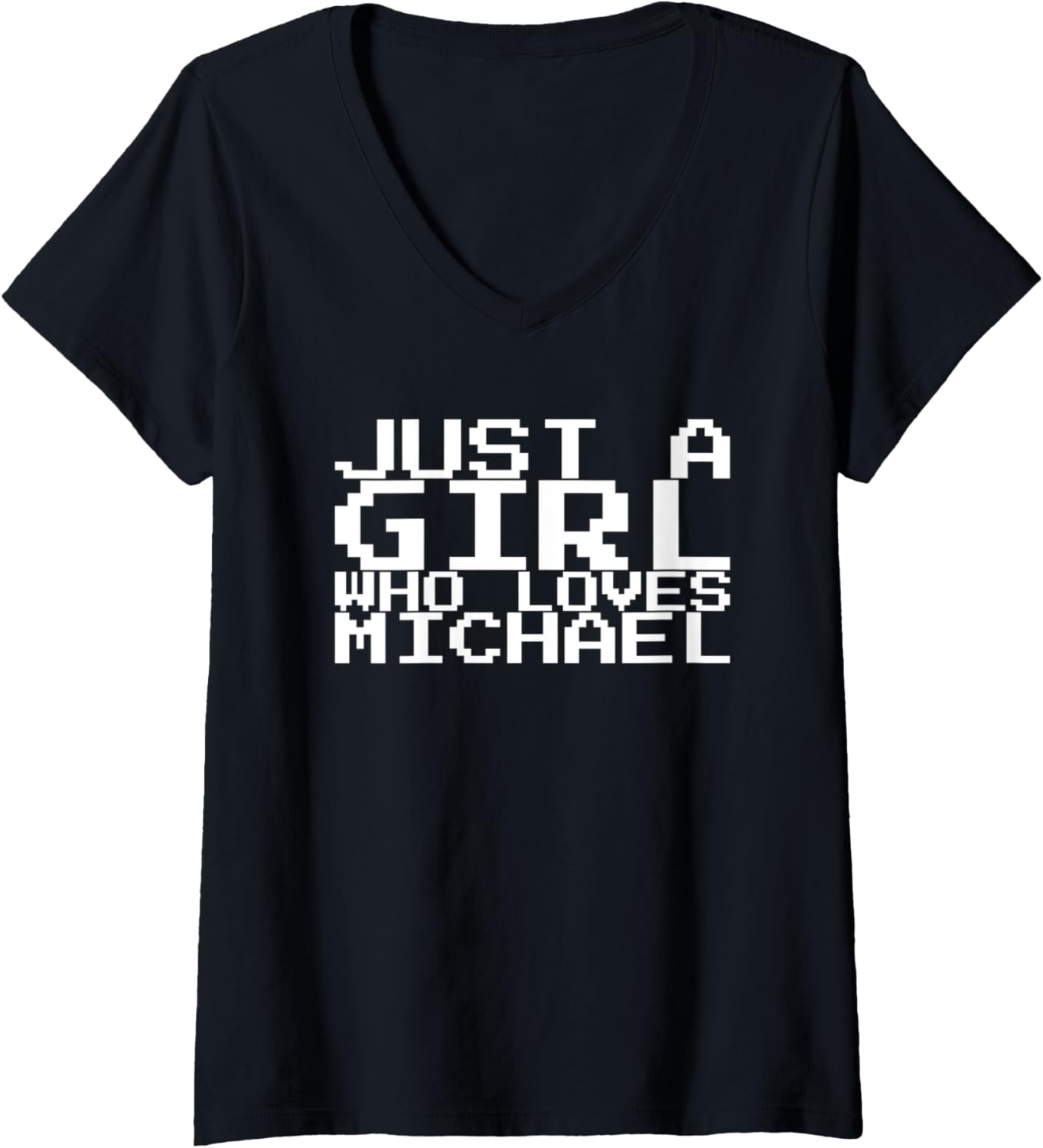 Womens Just A Girl Who Loves Michael V-Neck