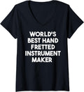 Womens World's Best Hand Fretted Instrument Maker V-Neck