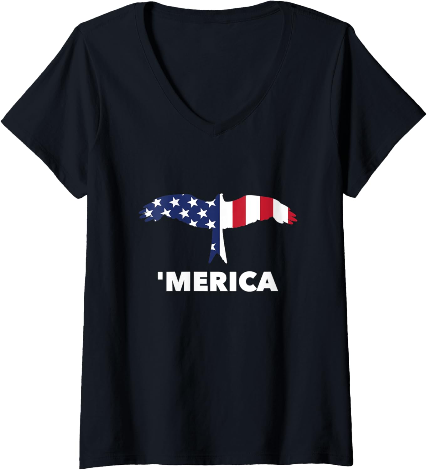 Womens Eagle American Flag Shirt for Mens Womens V-Neck