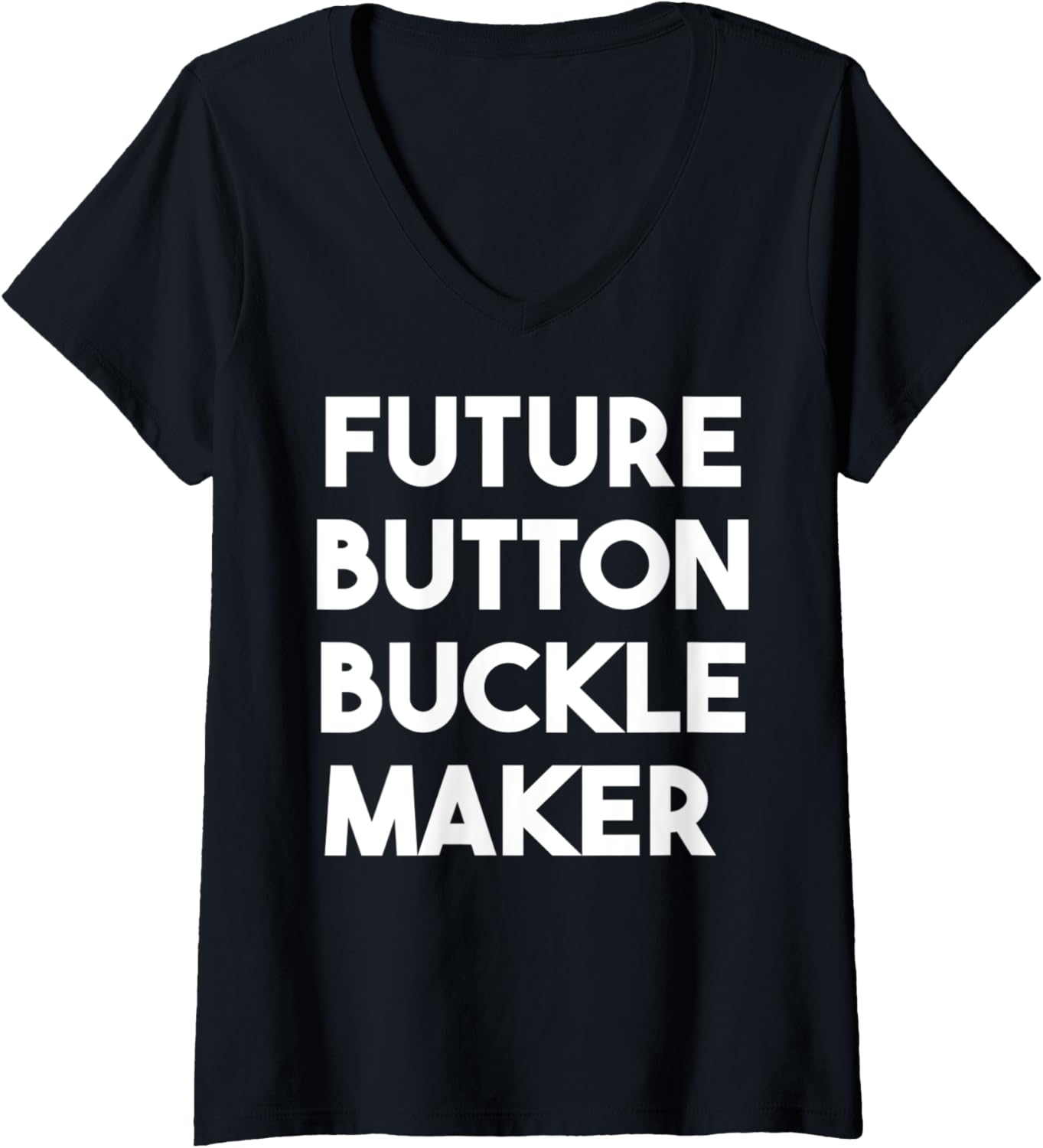 Womens Future Button Buckle Maker V-Neck