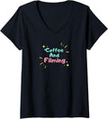 Womens Videographer Coffee Videography Filmmaker V-Neck