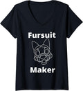 Womens Fursuit Maker Cute furry dog costume maker V-Neck