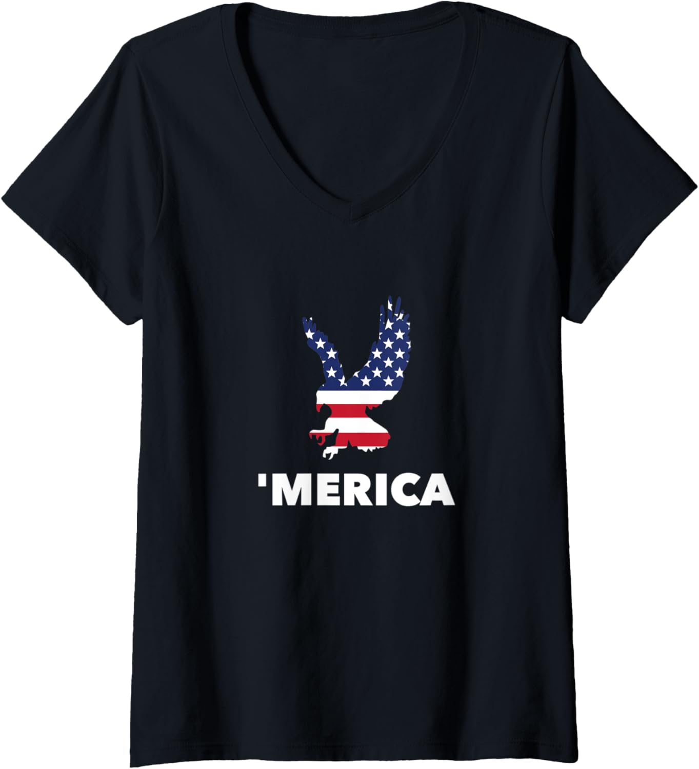 Womens Eagle American Flag Shirt for Men Women V-Neck