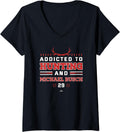 Womens Addicted to Deer Hunting & Michael Busch Chicago Baseball V-Neck