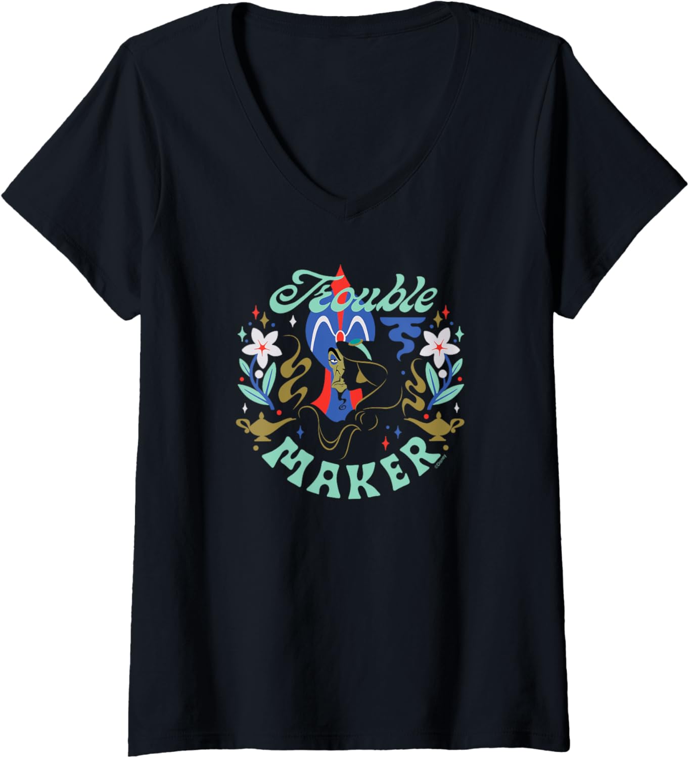 Disney Princess Aladdin Jasmine and Jafar Trouble Maker V-Neck