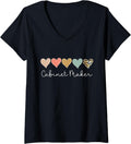 Womens Leopard Hearts Matching Valentine's day for Cabinet Maker V-Neck