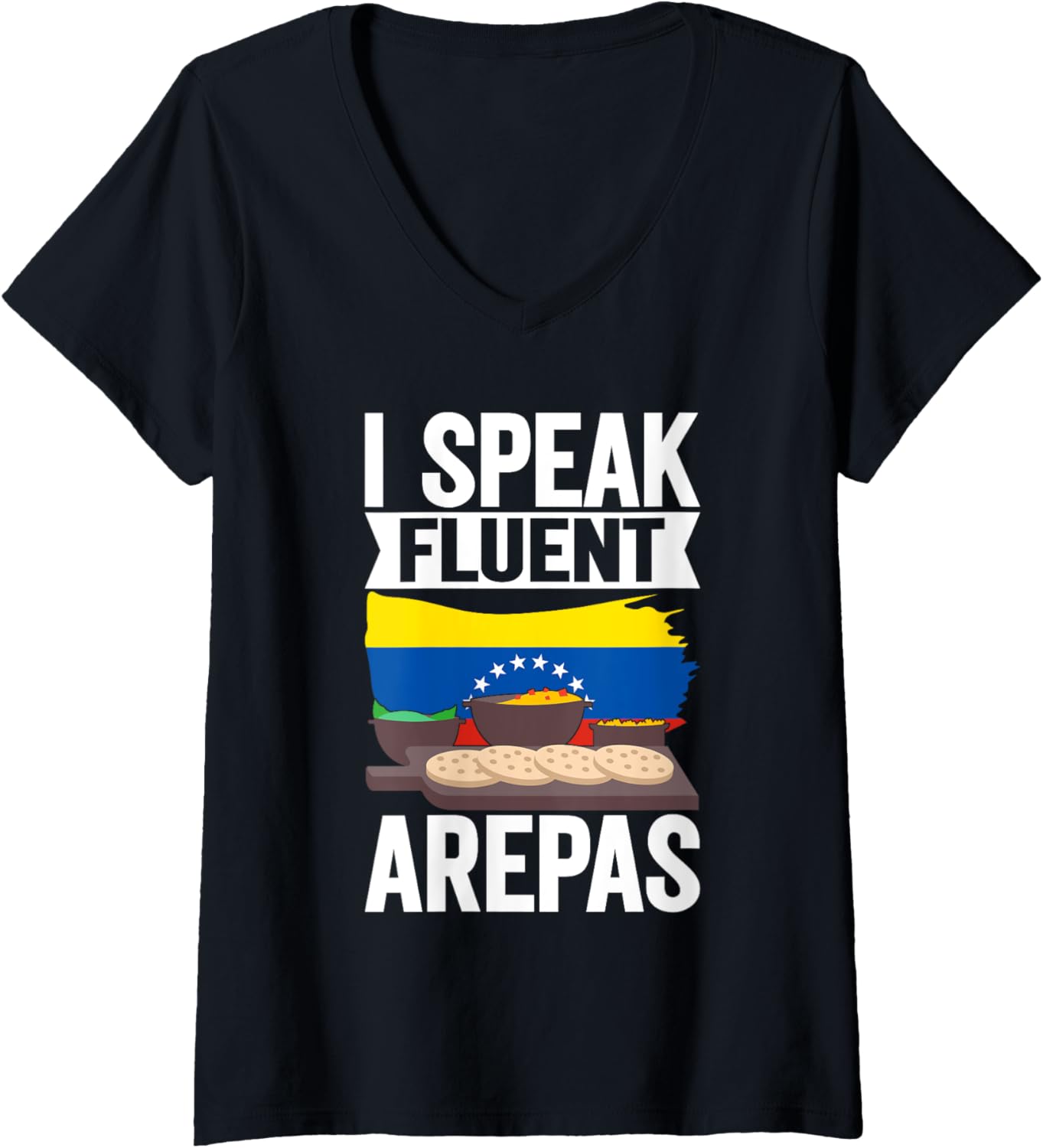 Womens Arepa Maker Latin Venezuela Food V-Neck