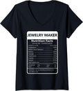 Womens Jewelry Maker Nutrition Facts Sarcastic Graphic V-Neck