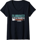 Womens Filmmaker In Progress Cinematographer Movie Maker Editor V-Neck