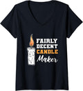 Womens Decent Candle Maker Hobbyist V-Neck