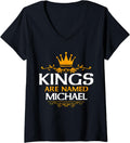 Womens Kings Are Named Michael V-Neck