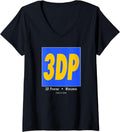 Womens 3D Printing 3DP Logo for Makers and Engineers V-Neck