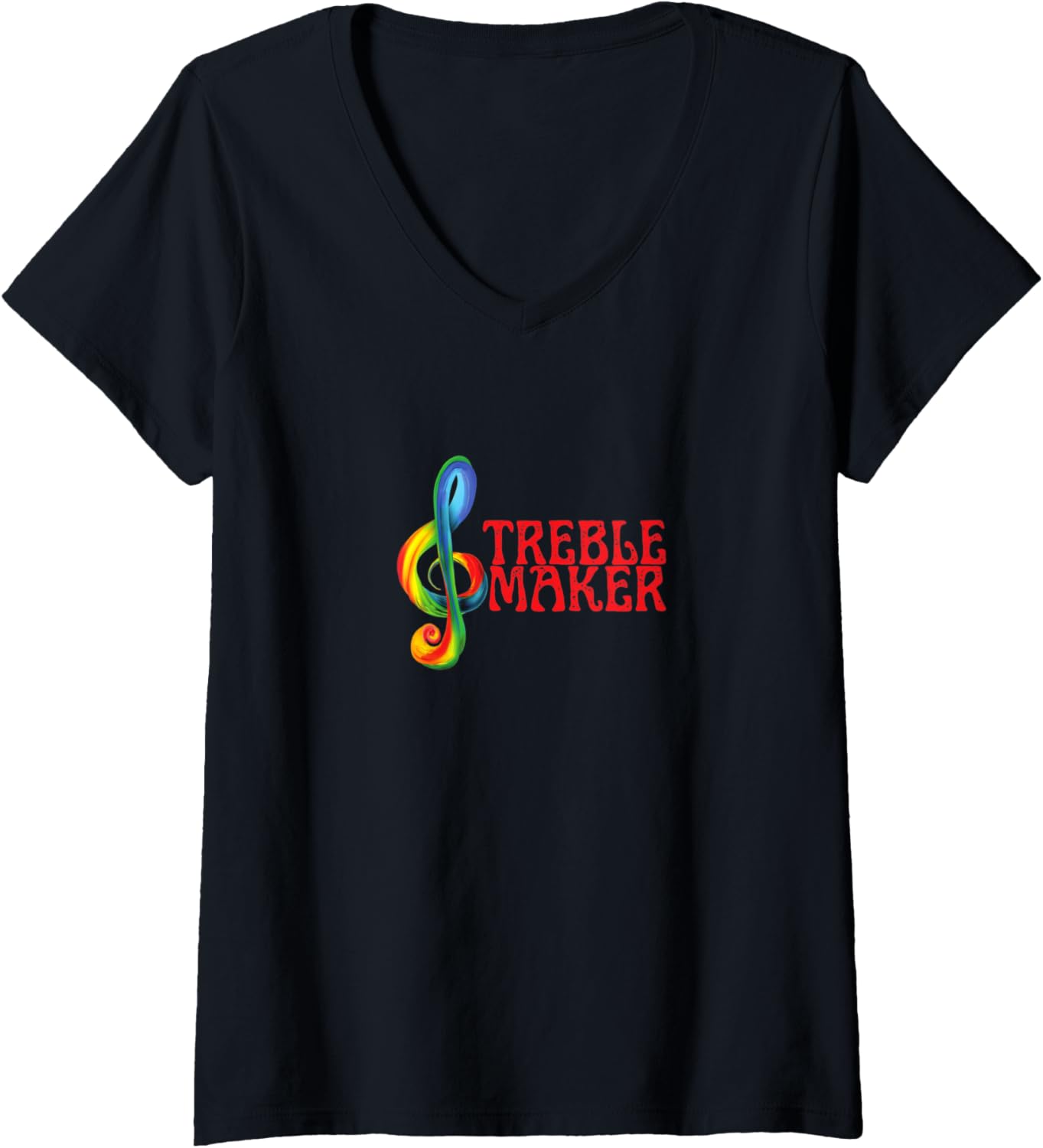 Womens Treble Maker Funny Musician V-Neck