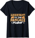 Womens Assistant to the Pancake maker Pancakes Breakfast V-Neck