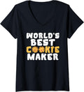 Womens Worlds best Cookie Maker V-Neck