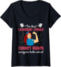 Womens Craftswomen Quote - Legendary Female Cabinet maker V-Neck