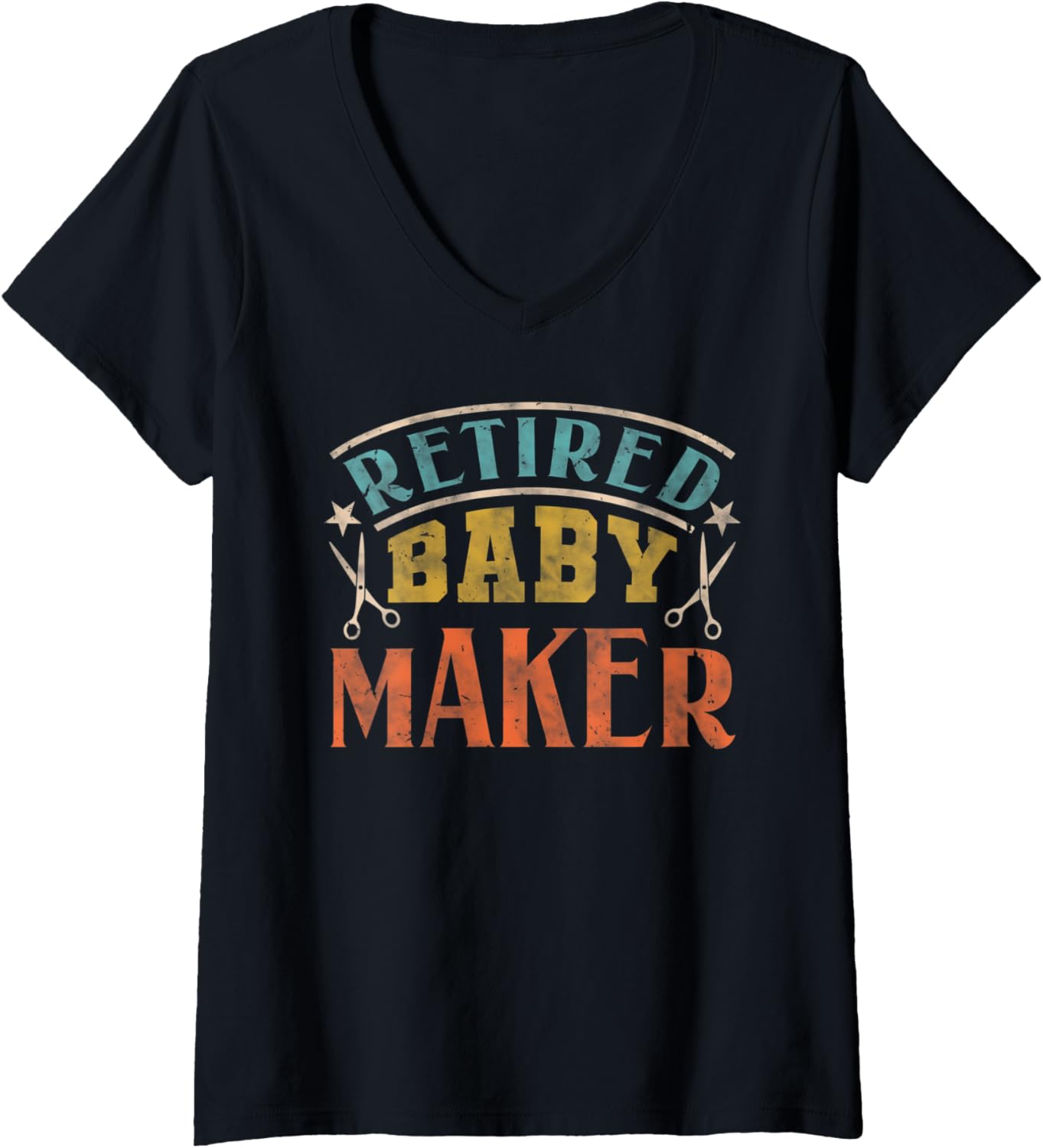 Womens Post Vasectomy Jokes Recovery Retired Baby Maker V-Neck