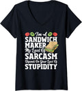 Womens Sarcasm Lover - Funny Hoagie Sandwich Sammich Sandwich Maker V-Neck
