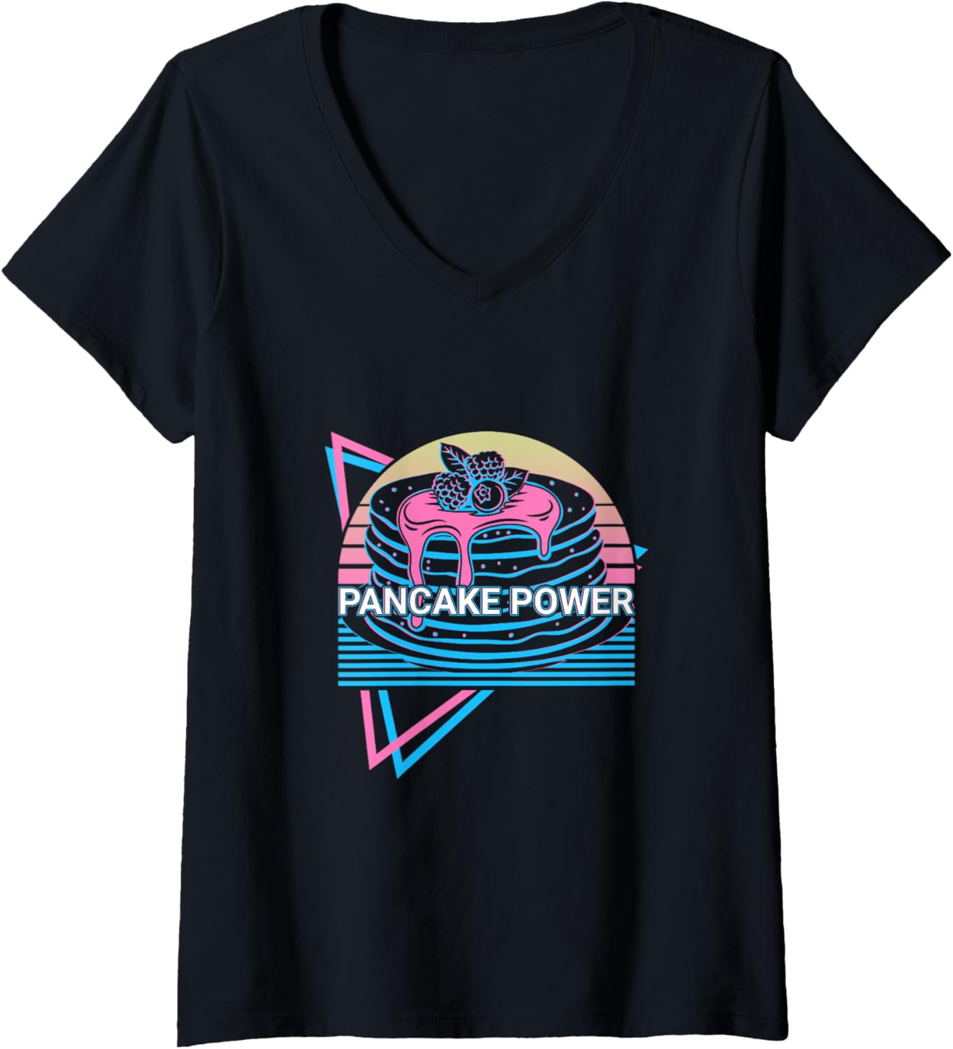 Womens Pancake Power Pancake Maker V-Neck