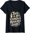 Womens Candle Making Art for Men Women Candle Lover Candle Maker V-Neck
