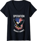 Womens Operation Midnight Hammer Eagle USA Flag Military Pride V-Neck