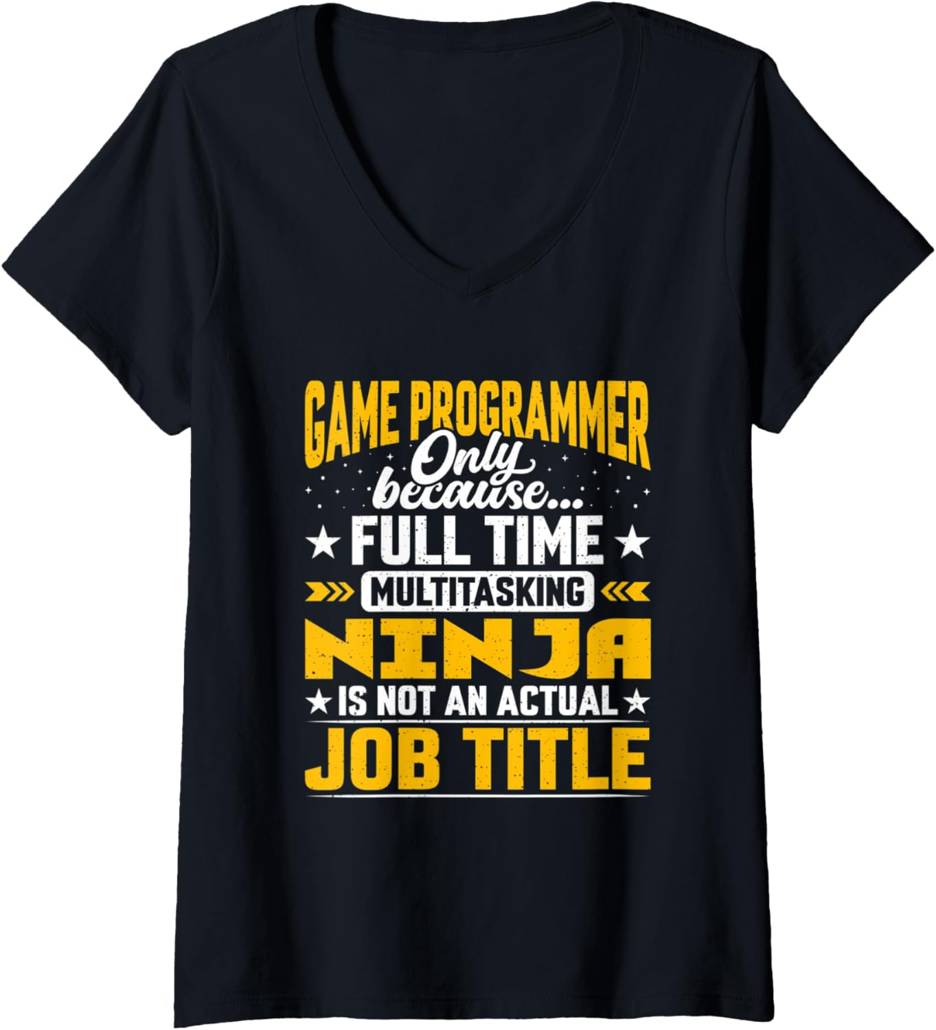 Womens Game Programmer Job Title - Funny Video Game Maker Developer V-Neck