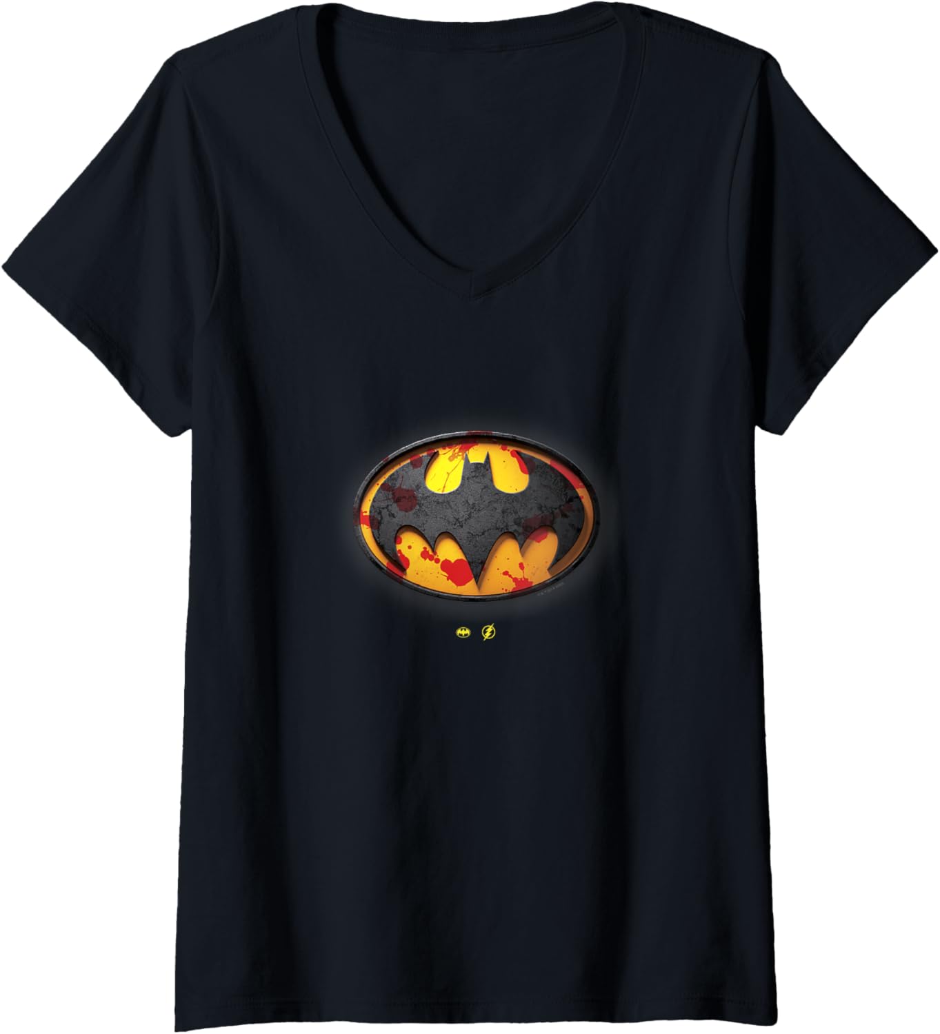 The Flash Blood Covered Michael Keaton Vintage Bat Symbol V-Neck