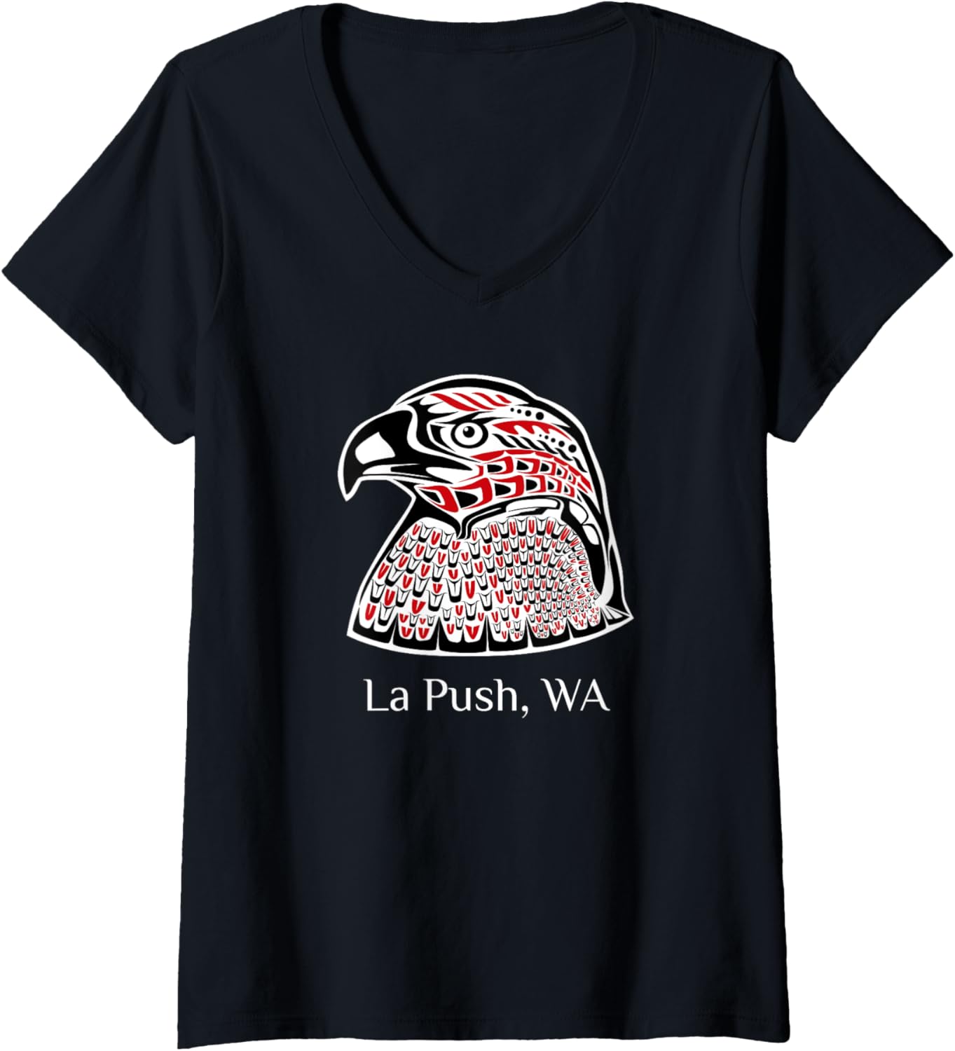 Pacific NW Native American Indian Eagle La Push WA V-Neck
