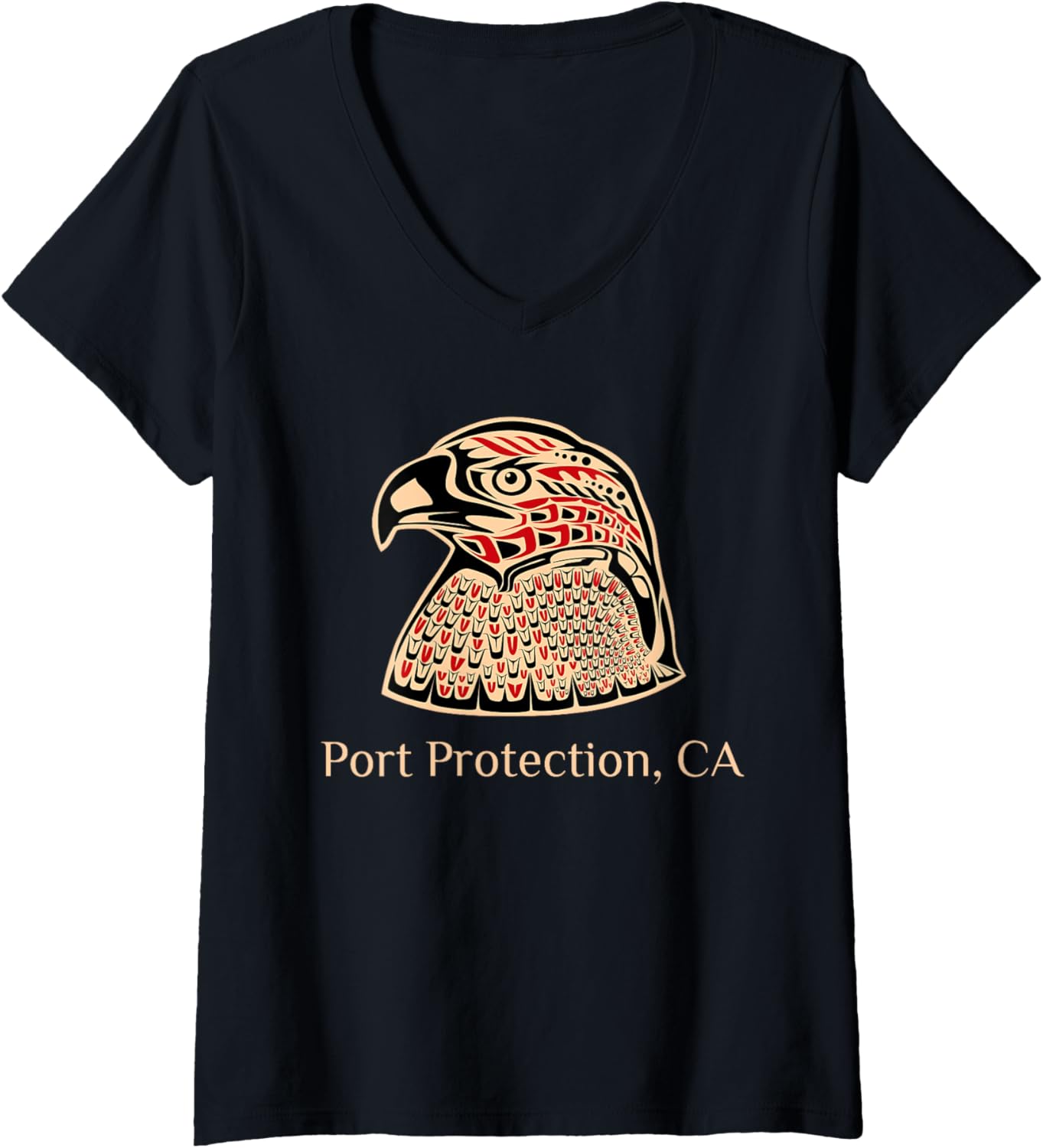Port Protection Alaska Eagle Native American Indian PNW V-Neck
